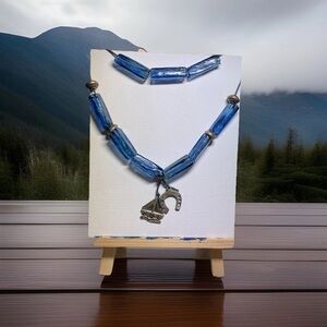 Greek Komboloi Orthodox Rosary- handmade (4cm x 1cm blue glass)